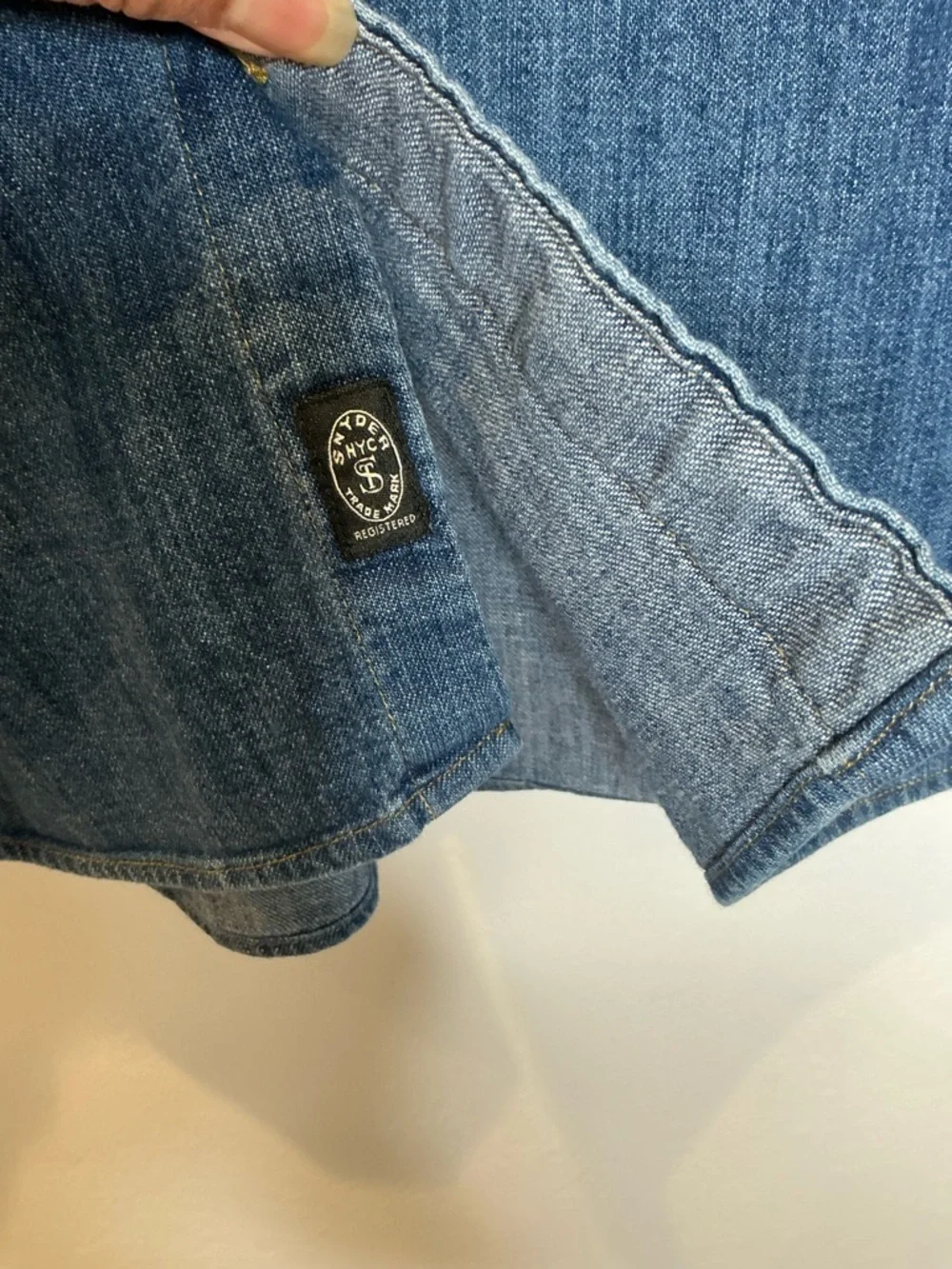 Todd Snyder x Albiate Mens Denim Button-Down Shirt One Chest Pocket M
